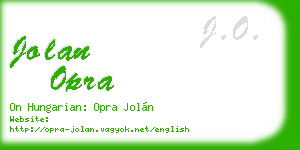 jolan opra business card